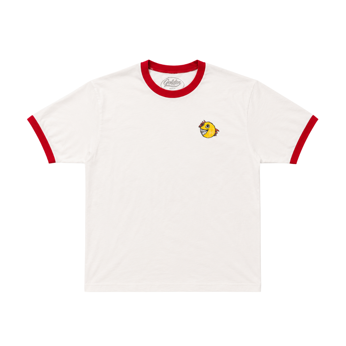 White Red Ringer Logo Tee